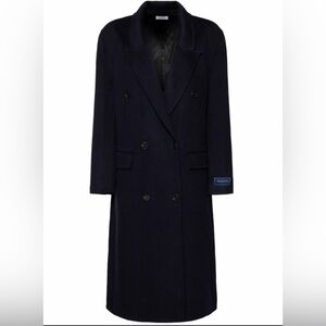 Sporty & Rich Elegant Double-faced DB Cashemere navy Women's Coat